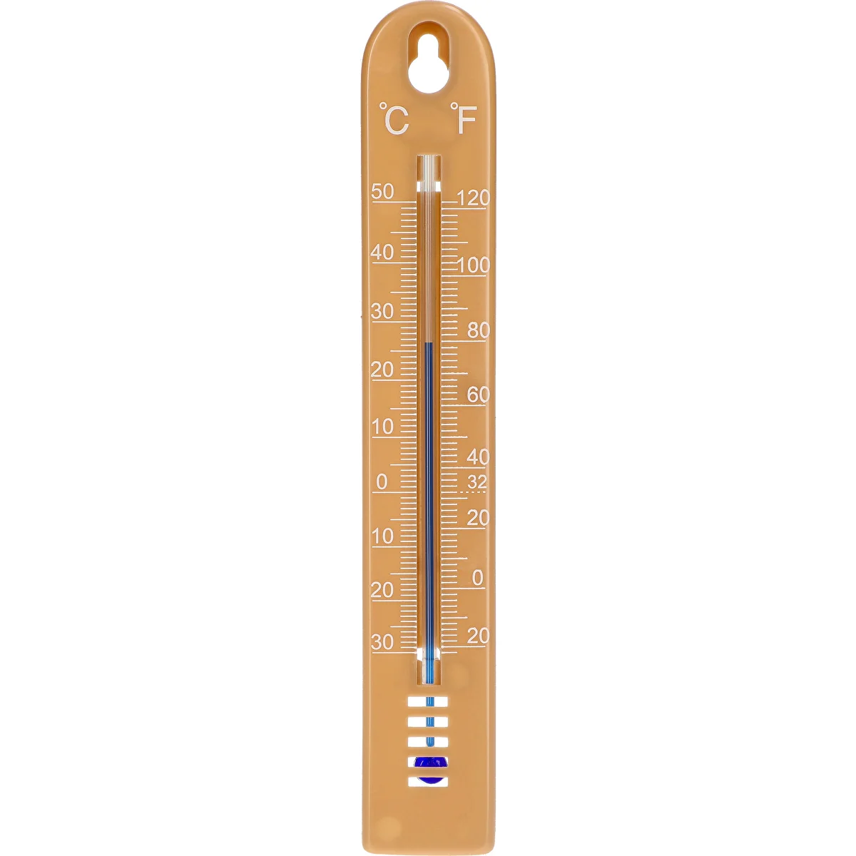 Universelles Thermometer (-30 bis +50 °C), 17 cm, hellbraun