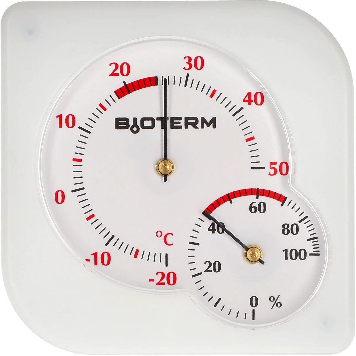 Bimetall-Innenthermometer mit Hygrometer (-20 bis +50 °C), weiß
