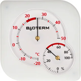 Bimetall-Innenthermometer mit Hygrometer (-20 bis +50 °C), weiß