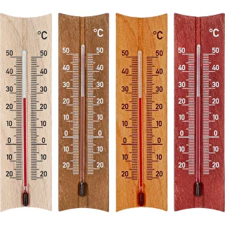 Zimmerthermometer aus Holz (-20 bis +50 °C), 15 cm, sortiert