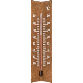 Holz-Raumthermometer (-20 bis +50 °C), dunkelbraun, 15 cm