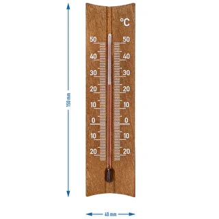 Holz-Raumthermometer (-20 bis +50 °C), dunkelbraun, 15 cm – photo 5