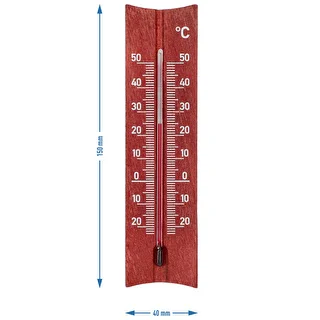Zimmerthermometer aus Holz (-20 bis +50 °C), mahagonifarben, 15 cm – photo 5