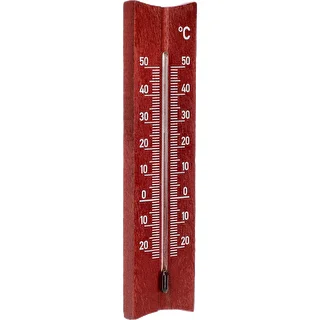 Zimmerthermometer aus Holz (-20 bis +50 °C), mahagonifarben, 15 cm – photo 2