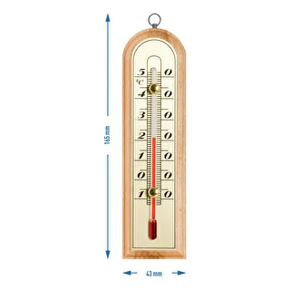 Zimmerthermometer mit goldfarbener Skala (-10 °C bis +50 °C) 16 cm – photo 2