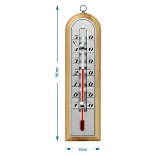 Zimmerthermometer mit silberner Skala (-10 °C bis +50 °C) 16 cm, Mix – photo 3