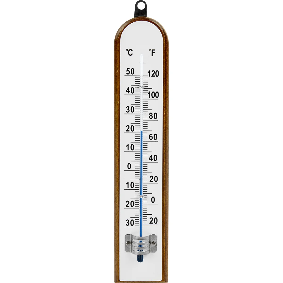 Zimmerthermometer mit weißer Skala (-30°C bis +50°C), 20 cm