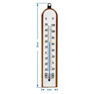 Zimmerthermometer mit weißer Skala (-30°C bis +50°C), 20 cm – photo 2