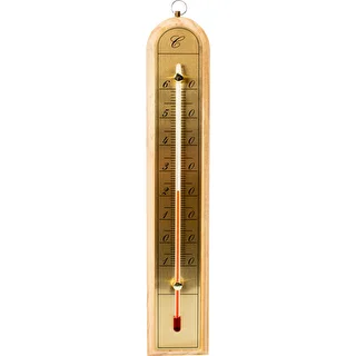 Zimmerthermometer mit goldfarbener Skala (-10 °C bis +60 °C), 28 cm, Mix