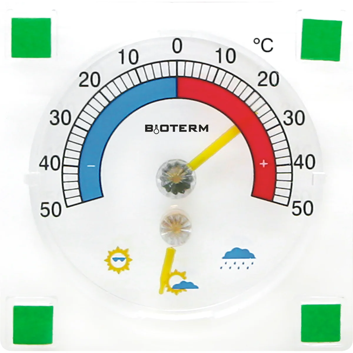 Universelles Thermometer mit Hygrometer, transparent, selbstklebend (-50°C bis +50°C)