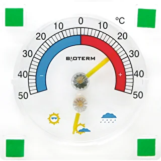 Universelles Thermometer mit Hygrometer, transparent, selbstklebend (-50°C bis +50°C)