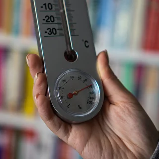 Universelles silbernes Thermometer mit Hygrometer (-30 °C bis +50 °C) 25 cm – photo 4