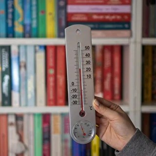 Universelles silbernes Thermometer mit Hygrometer (-30 °C bis +50 °C) 25 cm – photo 3