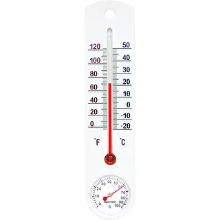 Universelles weißes Thermometer mit Hygrometer (-20 °C bis +50 °C), 25 cm