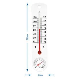 Universelles weißes Thermometer mit Hygrometer (-20 °C bis +50 °C), 25 cm – photo 2
