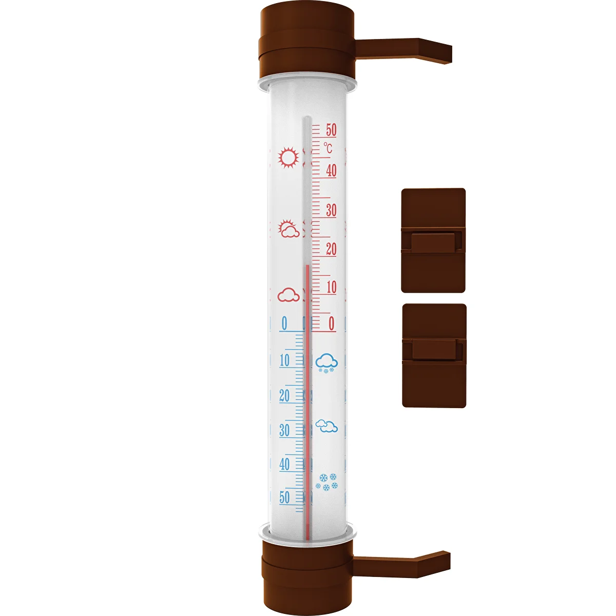 Braunes Außenthermometer (-50 °C bis +50 °C), 27 cm