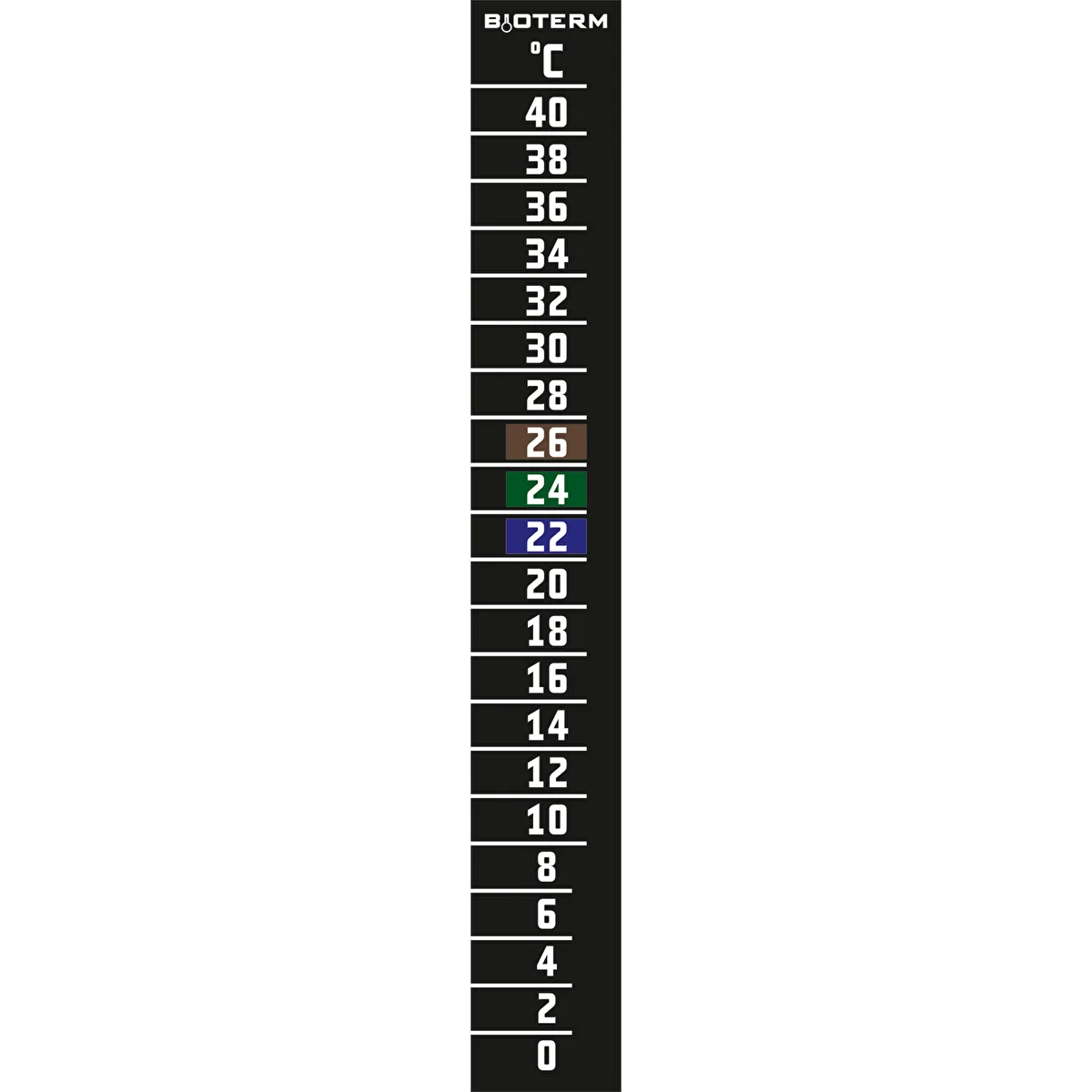 Flüssigkristall-Thermometer (0 °C bis +40 °C) 15 cm