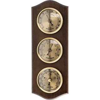 Retro-Wetterstation – Wenge mit goldenen Zifferblättern