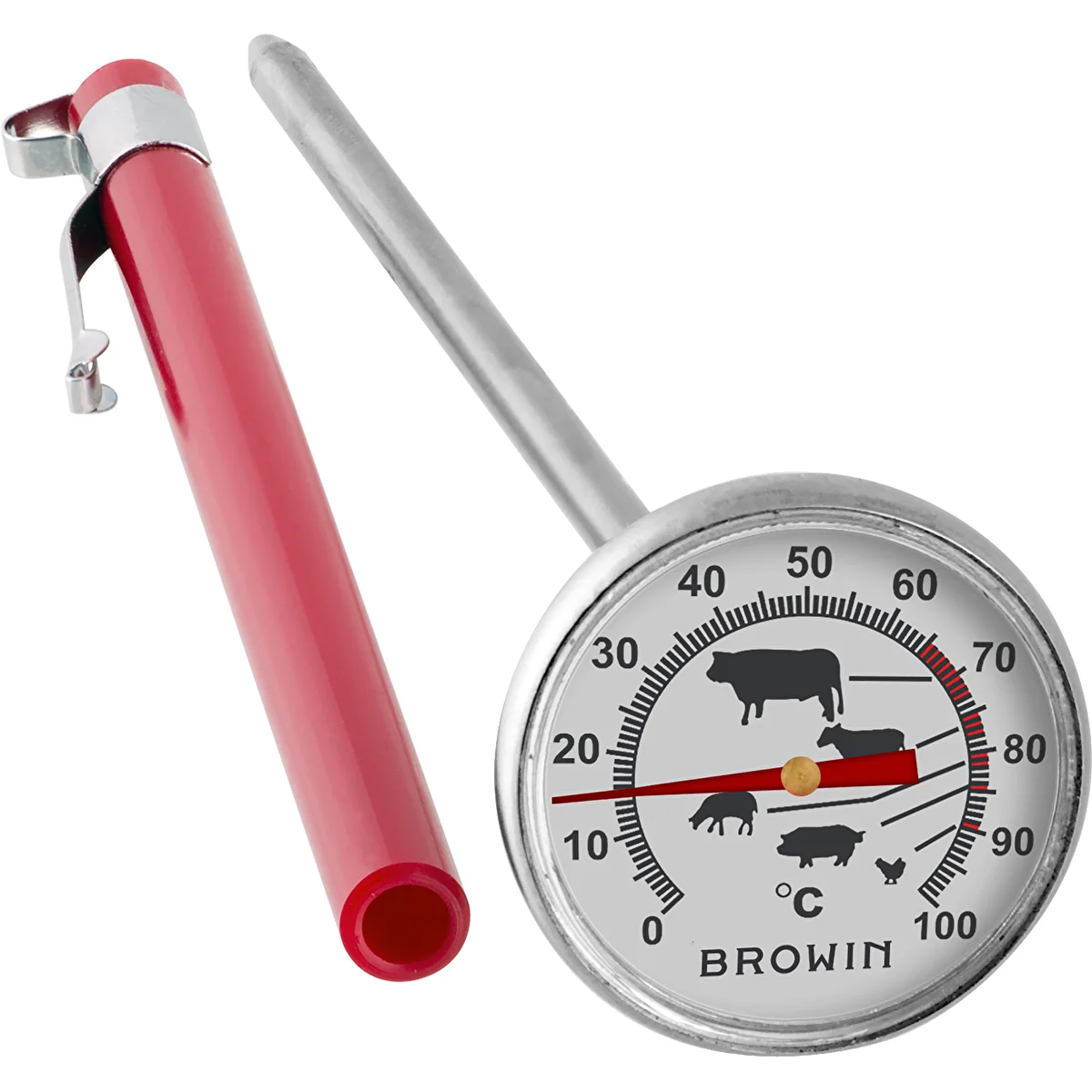 Küchenthermometer mit grafischer Anzeige (0 °C bis +100 °C) 12,5 cm