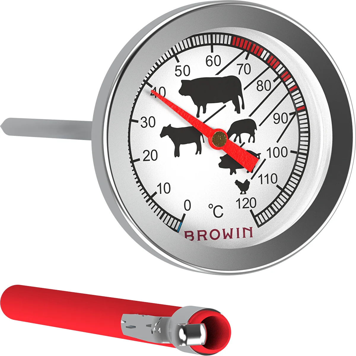 Bratenthermometer für Fleisch (0 °C bis +120 °C), 12,5 cm