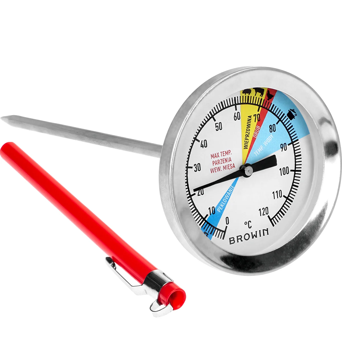Thermometer für Schinkenkocher 1,5 kg und 3 kg (0 °C bis +120 °C) 12,5 cm