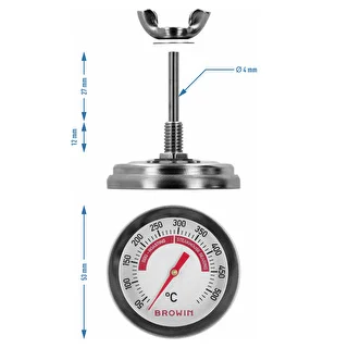Grill- und BBQ-Thermometer, von 50 bis +500 °C, Bimetall, 5,3 cm – photo 7