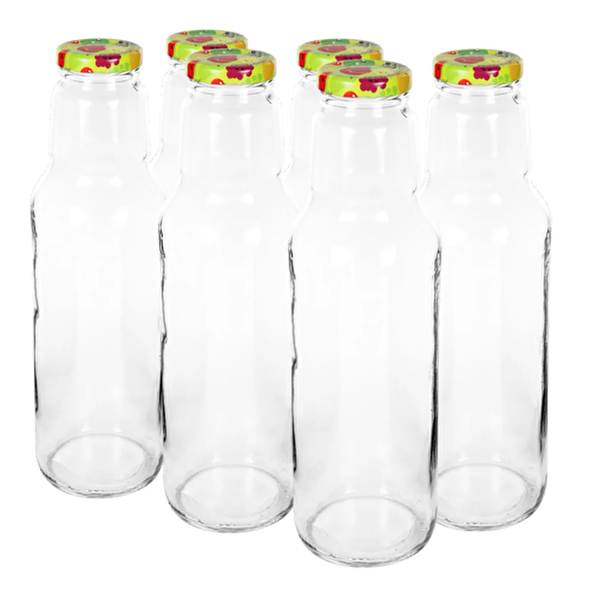 Saftflasche 750 ml, TO 43, mit Deckel, 6 Stück