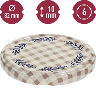 Twist-Off-Deckel TO 82/6, beige kariert, 10 Stück. – photo 2