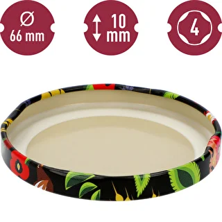 Twist-Off-Deckel TO 66/4 Schwarz Folk – 10 Stück – photo 4
