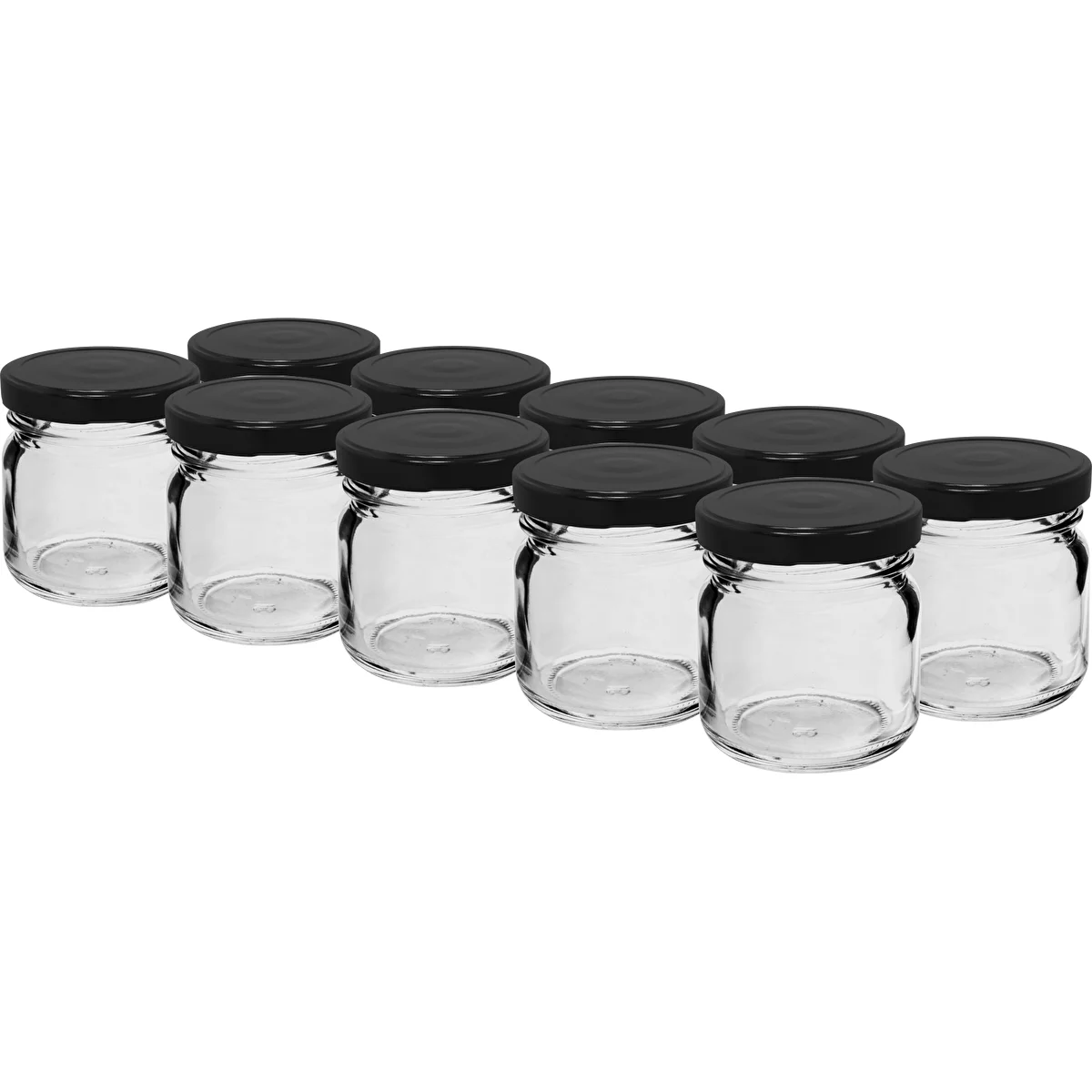 TO-Glas 40 ml mit schwarzem Deckel – Ø 43 – 10 Stück