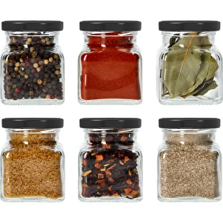 Eckiges Twist-Off-Glas 120 ml – Ø 53, mit schwarzem Deckel, 6 Stück – photo 7