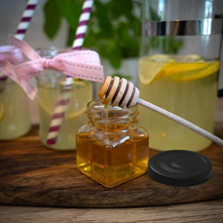 Eckiges Twist-Off-Glas 120 ml – Ø 53, mit schwarzem Deckel, 6 Stück – photo 9
