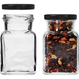 Twist-off-Glas 150 ml Cztery kąty Ø 53 mm mit schwarzem Deckel, 6 Stück – photo 4