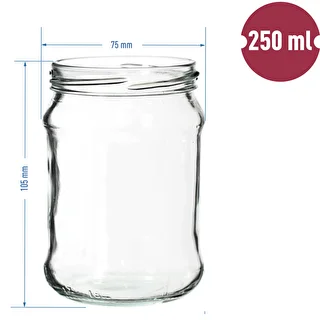 Twist-Off-Glas 250 ml (Viertelliter) mit Deckel Ø 66 – 6 Stück – photo 6