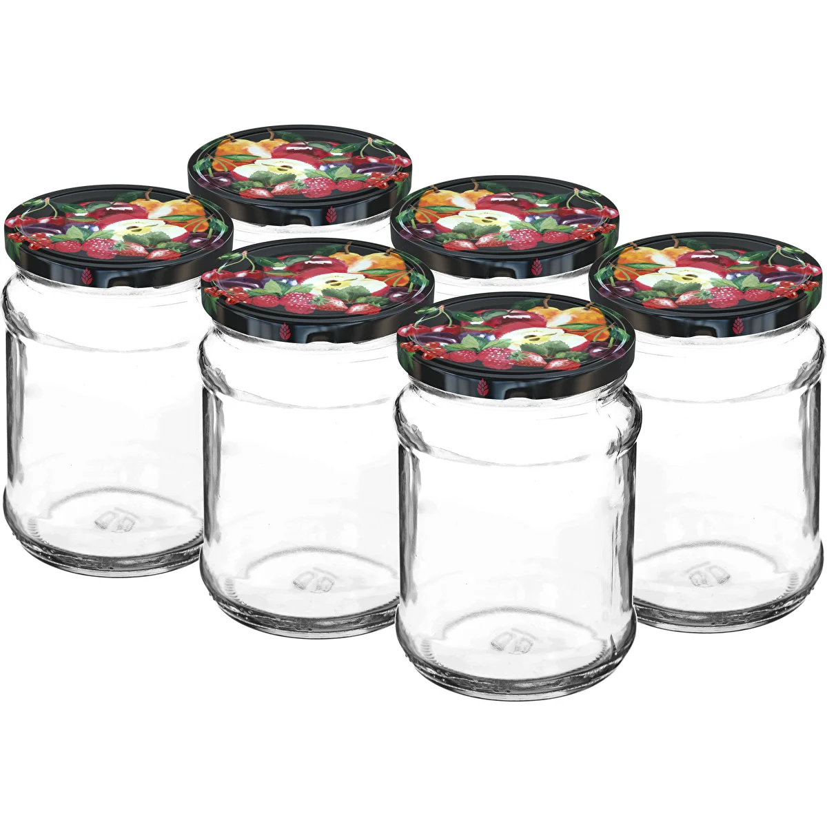 Twist-Off-Glas 250 ml (Viertelliter) mit Deckel Ø 66 – 6 Stück