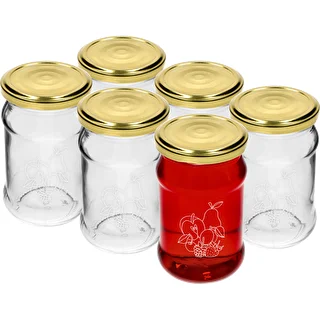 TO-Glas 300 ml mit Aufdruck – Fruchtmix, mit Twist-Off-Deckel fi66/4 – 6 Stück