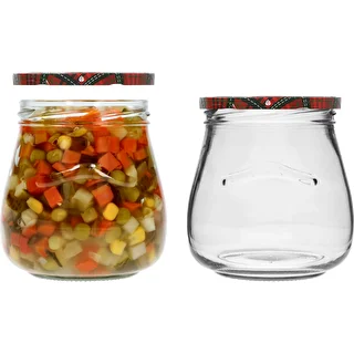 Twist-Off-Glas 500 ml „Umgedrehte Amphore“ mit farbigem Deckel, Ø 82/6, 6 Stück – photo 7