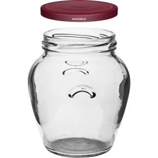 Amphora-Glas 580 ml (Ø 82) mit bordeauxroten Deckeln, 6 Stück – photo 3