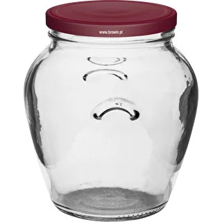 Amphora-Glas 580 ml (Ø 82) mit bordeauxroten Deckeln, 6 Stück – photo 2