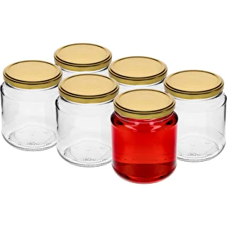 Twist-off-Glas, bauchig, 580 ml, mit goldenem Deckel Ø 82/6, 6 Stück – photo 2