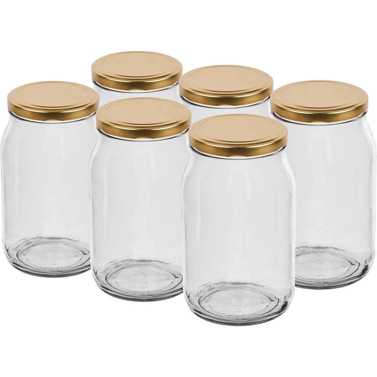 Twist-Off-Glas 900 ml mit goldenem Deckel Ø 82/6 - 6 Stück