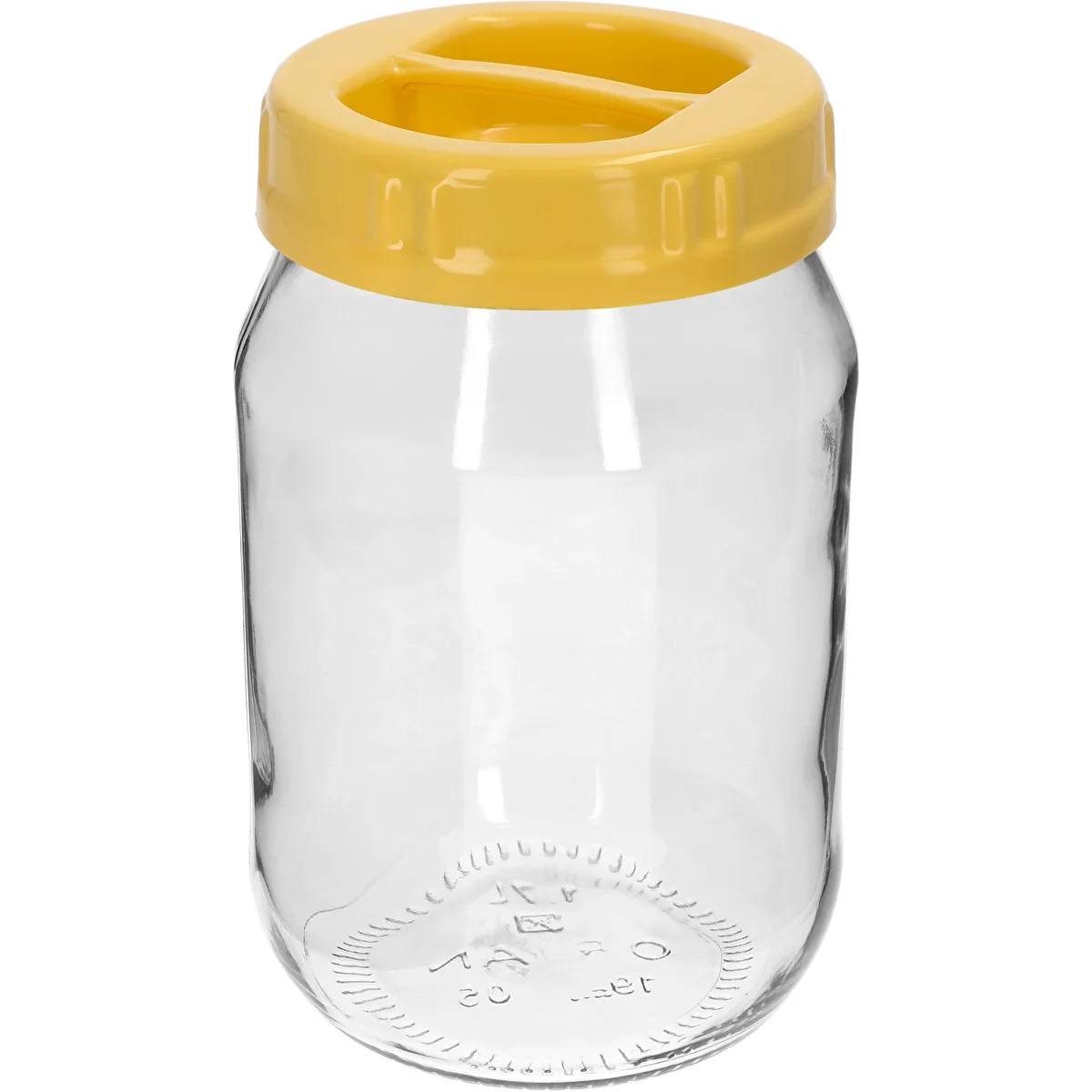 TO-Glas 1,7 l mit gelbem Kunststoffdeckel mit Griff, Ø 100, 1 Stück