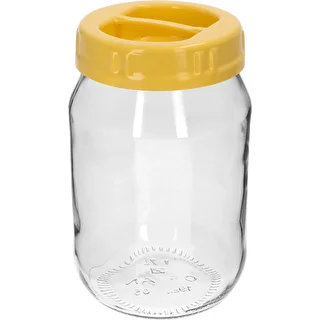 TO-Glas 1,7 l mit gelbem Kunststoffdeckel mit Griff, Ø 100, 1 Stück