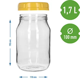 TO-Glas 1,7 l mit gelbem Kunststoffdeckel mit Griff, Ø 100, 1 Stück – photo 4