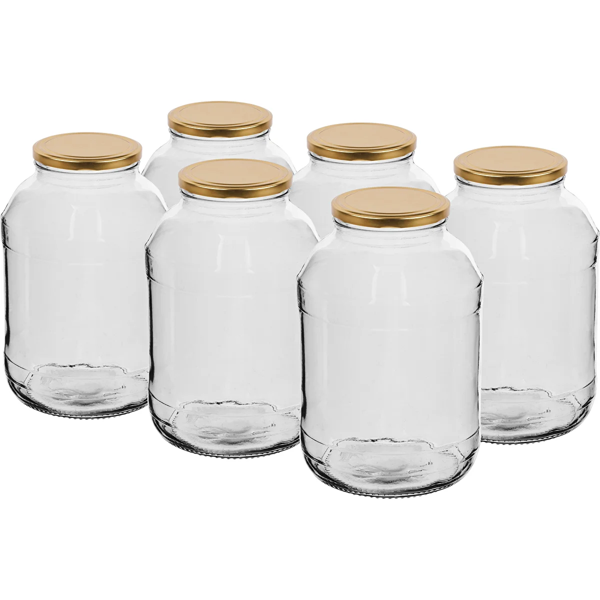 Twist-Off-Glas 2 l mit goldenem Deckel, Ø 82 mm (fi82/6), 6 Stück