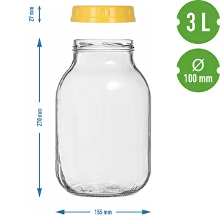 Twist-Off-Glas 3 L mit Kunststoffdeckel Ø 100 mm, mit Tragegriff – photo 7