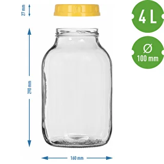 Twist-Off-Glas 4 L mit Kunststoffdeckel Ø 100 mm und Tragegriff – photo 7