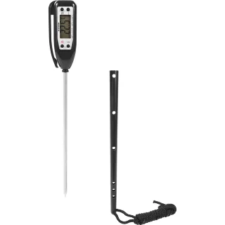 Elektronisches Küchenthermometer (-50 °C bis +300 °C) mit Etui, schwarz