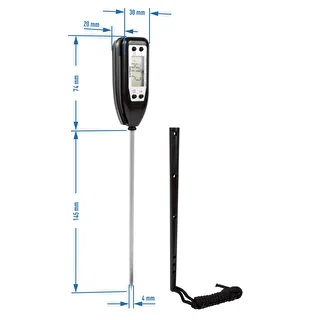 Elektronisches Küchenthermometer (-50 °C bis +300 °C) mit Etui, schwarz – photo 2