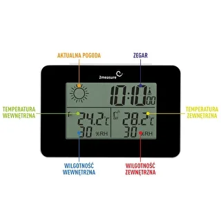 RCC-Wetterstation – elektronisch, kabellos, mit beleuchtetem Sensor, schwarz – photo 10
